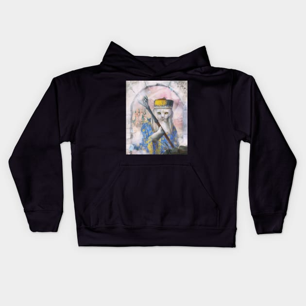 Magic Cat Wizard Kids Hoodie by Random Galaxy